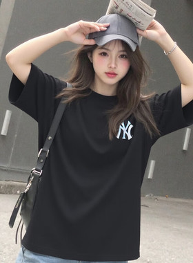 MLB半袖T恤女装2026夏季新款运动服白色男装短袖体恤衫3ATSM0153