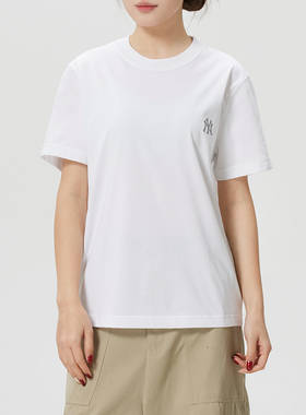 MLB官方短袖男女2026春季新款纯色时尚休闲运动半袖白色T恤TSB01