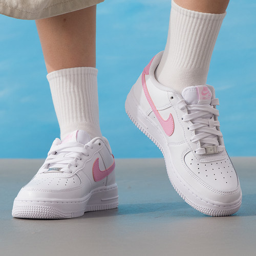 【购】Nike耐克官方空军一号女AF1白色童鞋运动板鞋
