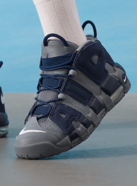 NIKE耐克童鞋女鞋春季新款皮蓬大AIR舒适中帮休闲鞋复古运动鞋子