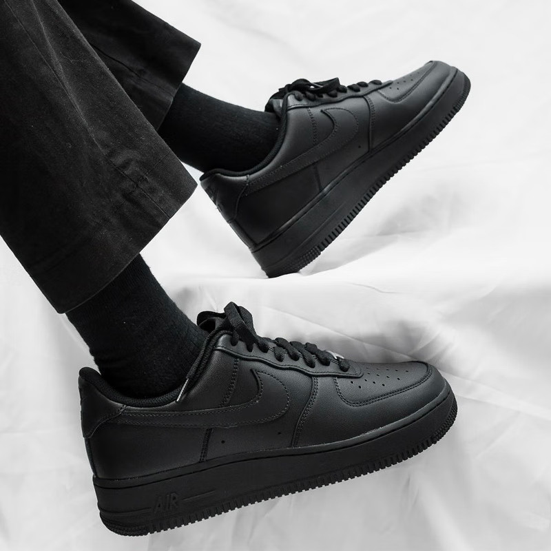 耐克nike男鞋官方正品25新款AF1空军一号运动鞋黑色商务休闲板鞋