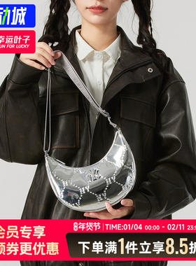 MLB男包女包单肩包2025新款复古老花斜挎包休闲手拎包7ACRMD15N