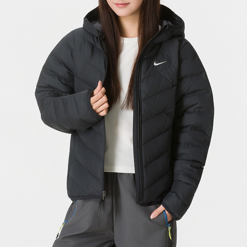 【购】NIKE耐克连帽外套女装秋冬新款鸭绒保暖宽松羽绒服