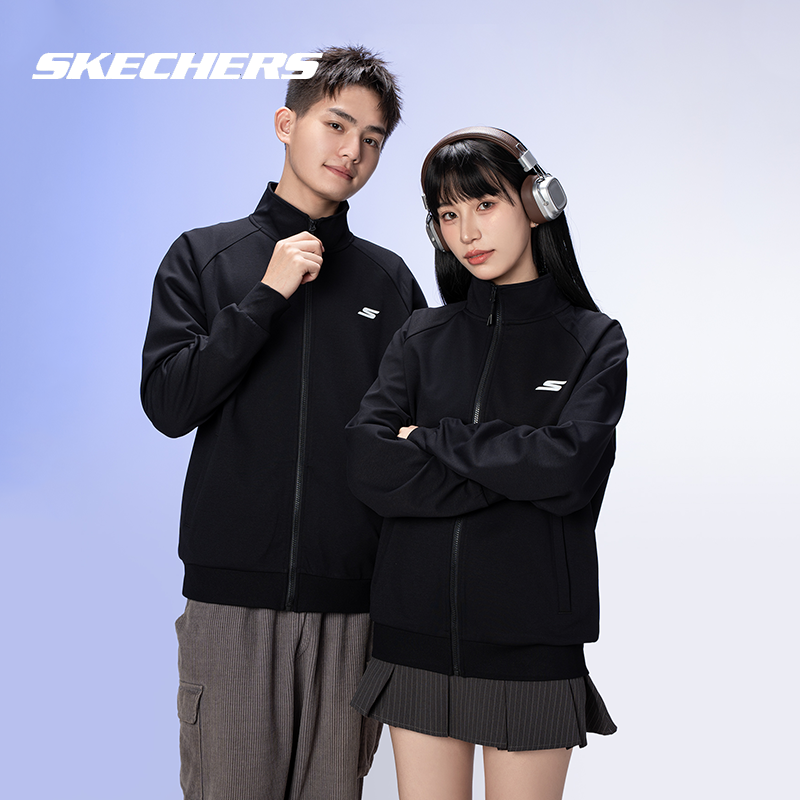 斯凯奇外套男装女装2026春季新款运动服立领休闲服针织开衫夹克