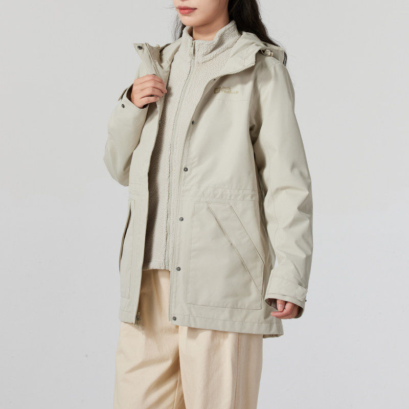 幸运叶子|狼爪冲锋衣女装运动服户外外套休闲摇粒绒三合一夹克