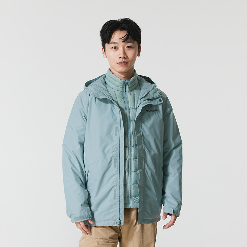 哥伦比亚冲锋衣男装2025冬季户外徒步登山运动三合一羽绒内胆外套