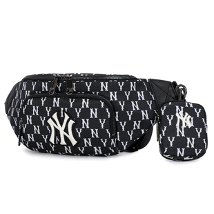 MLB男女情侣胸包25冬季新款复古老花腰包时尚休闲单肩包3AHSM012N