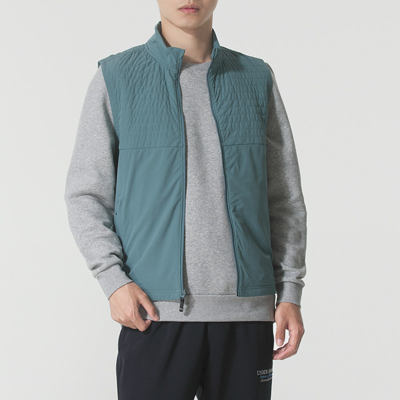 安德玛男装马甲2026秋季新款运动服高尔夫健身立领外套6005670