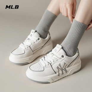 MLB正品鞋子NY板鞋男鞋女鞋2025冬季新款运动鞋厚底学长鞋休闲鞋