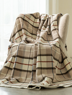 保暖盖毯双人午睡沙发毯旅行羊毛毯 澳洲进口纯羊毛毛披毯冬季 加厚