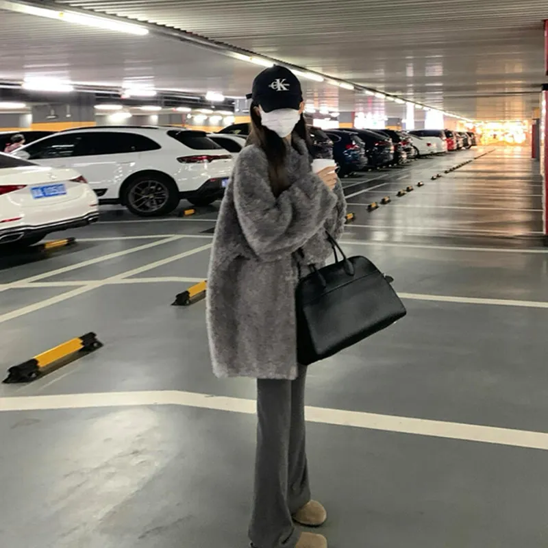 新款爆款小香风灰色毛茸茸中长款立领加厚羊羔毛绒外套女冬季,女装/女士精品,短外套,淘宝优惠券,粉丝福利购,淘宝优惠卷