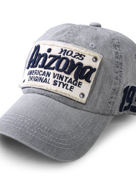 水洗牛仔棒球帽男女通用弯檐单帽大头围运动时尚做旧鸭舌帽四季款