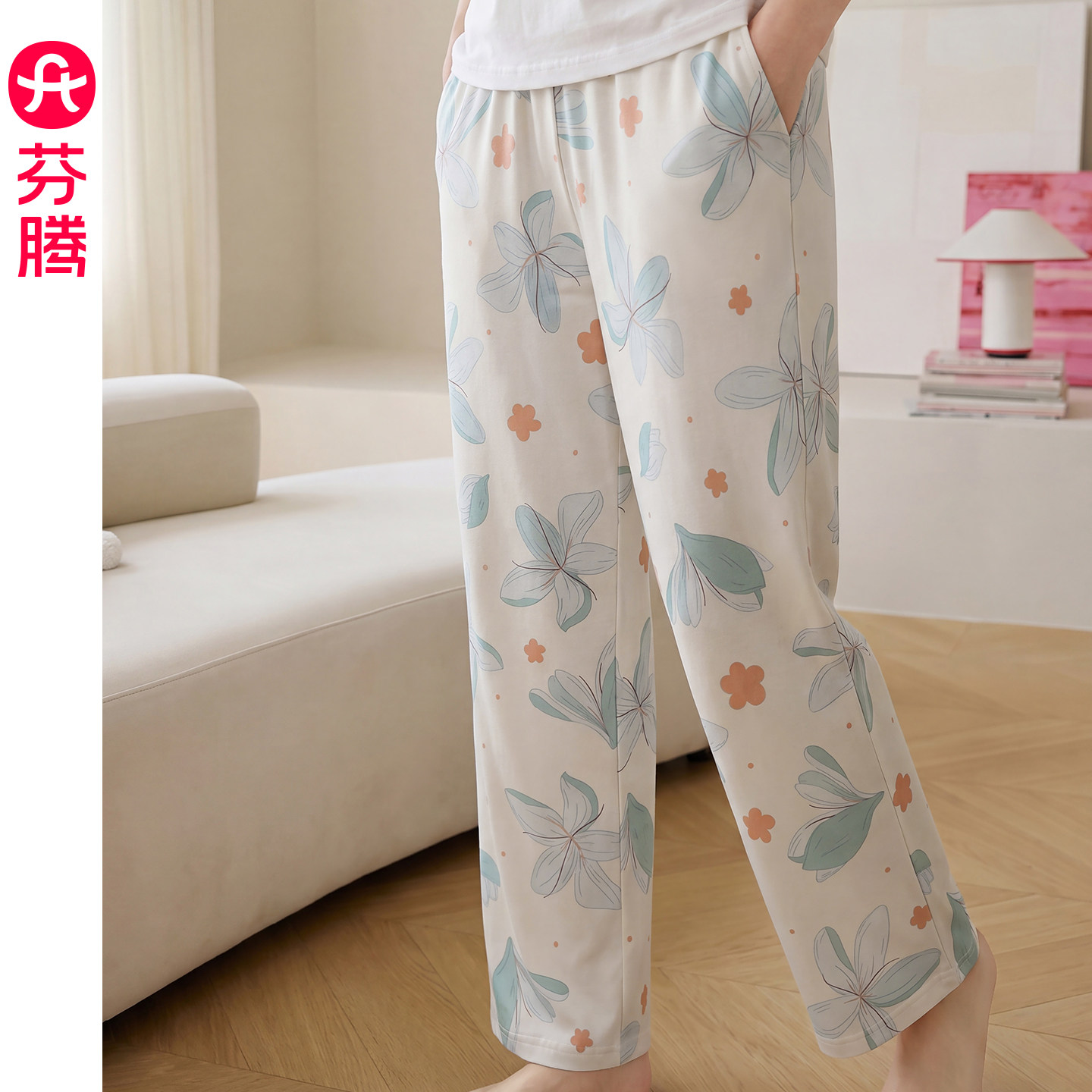 芬腾女士睡裤夏季薄款棉质长裤图片