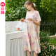 薄款 碎花休闲宽松夏季 中裙家居服 睡衣裙女款 芬腾睡裙女梭织棉短袖