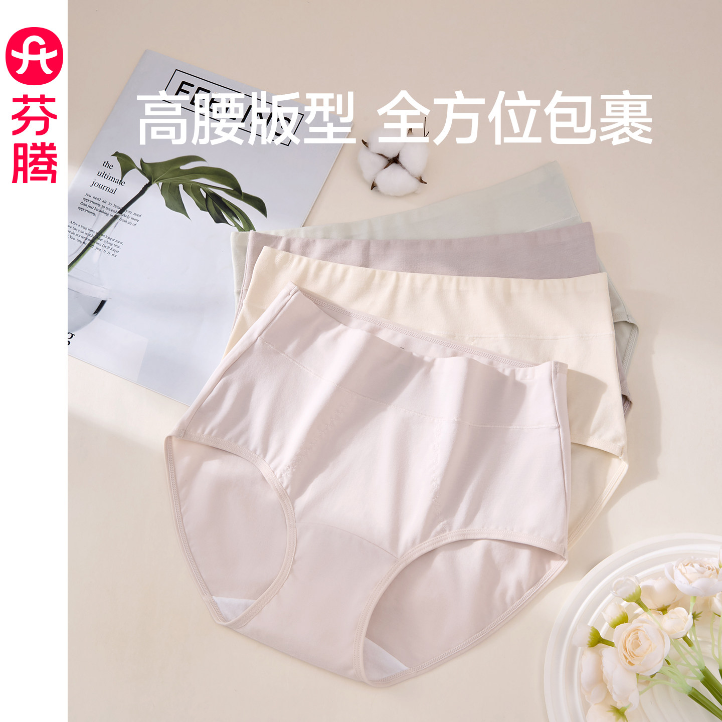 芬腾女士高腰棉质抗菌内裤图片