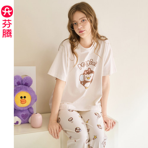 芬腾纯棉女士短袖睡衣