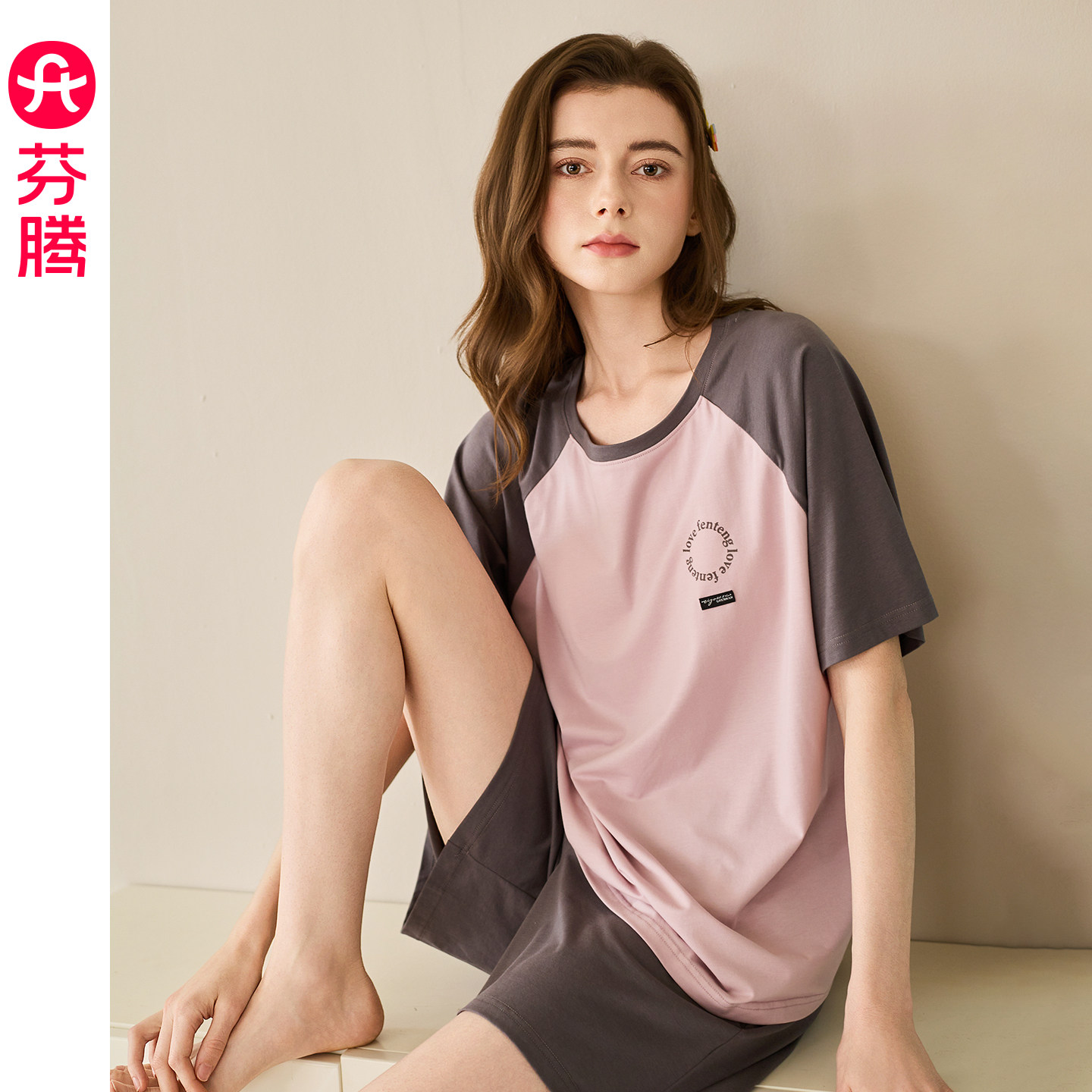 芬腾女士短袖短裤夏季睡衣家居服图片