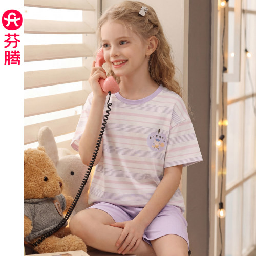 芬腾女童纯棉短袖睡衣