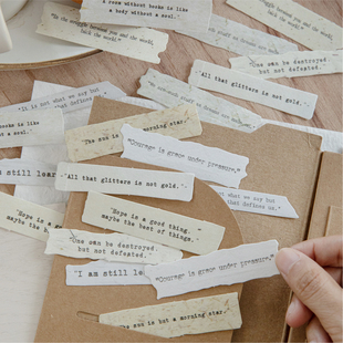 陌墨特种纸素材纸 文艺轻复古文字片段英文诗歌手帐拼贴装饰素材