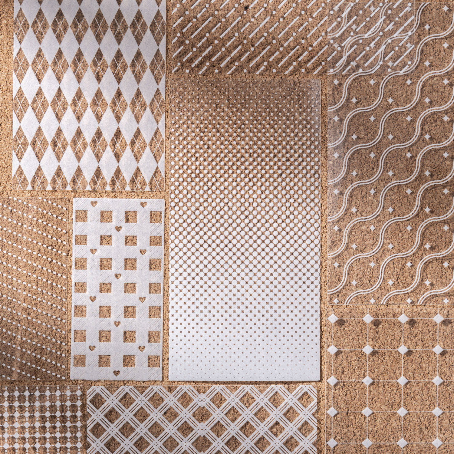 基础几何圆点线条格纹图案PET贴纸包 简约手帐日记装饰素材贴画