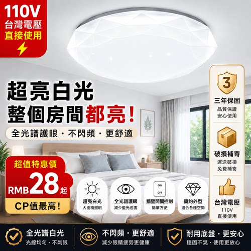 LED简约现代卧室110V吸顶灯