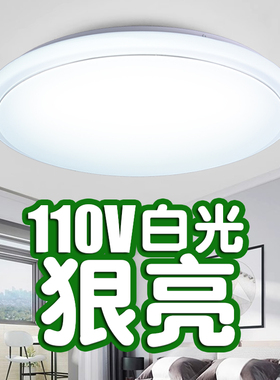 110V吸顶灯led现代36W白光卧室灯房间星钻圆形阳台过道台湾灯具