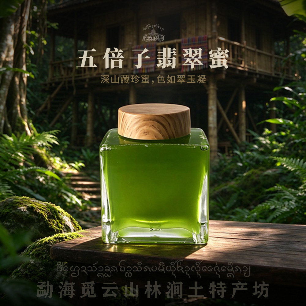 西双版纳五倍子翡翠蜜500g天然野生蜂蜜深山藏蜜玉凝蜜自然过滤