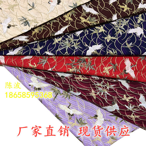 1件包邮烫金仙鹤6色日式风布料