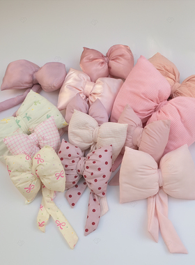 布艺手工蝴蝶结韩系粉红色系ins风蝴蝶结装饰 周岁宴 百日宴蓝色