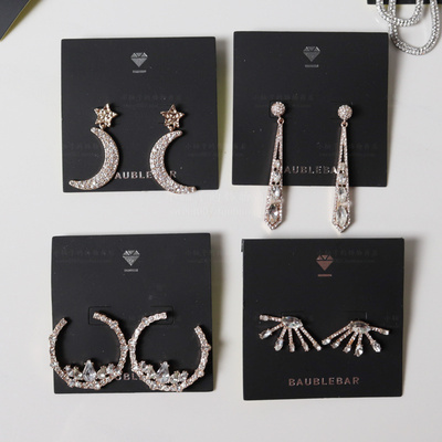 美国轻奢品牌BB透明宝石满钻耳环耳钉四款earrings轻奢小众设计女
