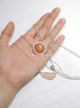 双层项链镀银人工宝石