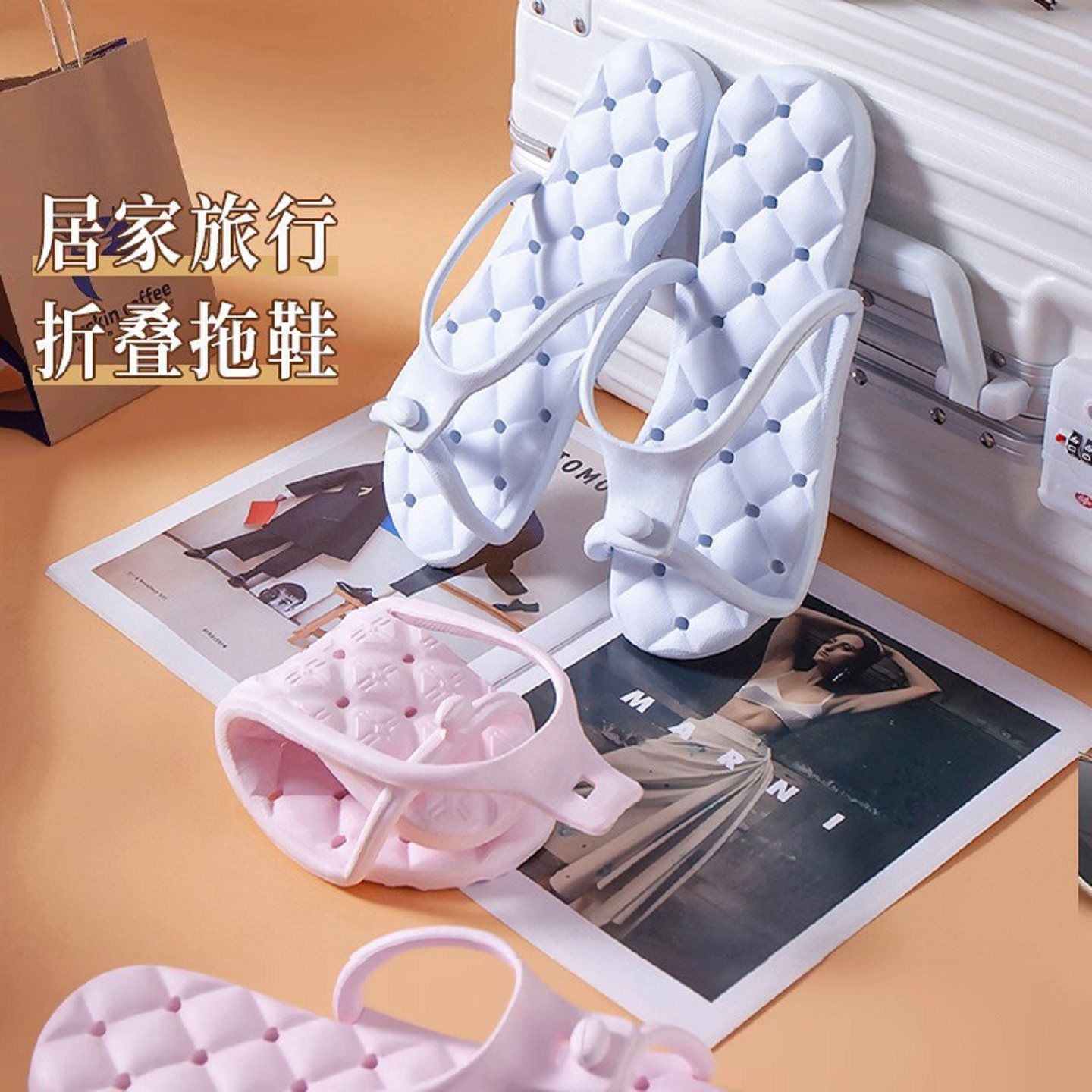 旅行拖鞋女士可折叠便携式旅游沙滩出差一次性酒店洗澡防滑凉拖男