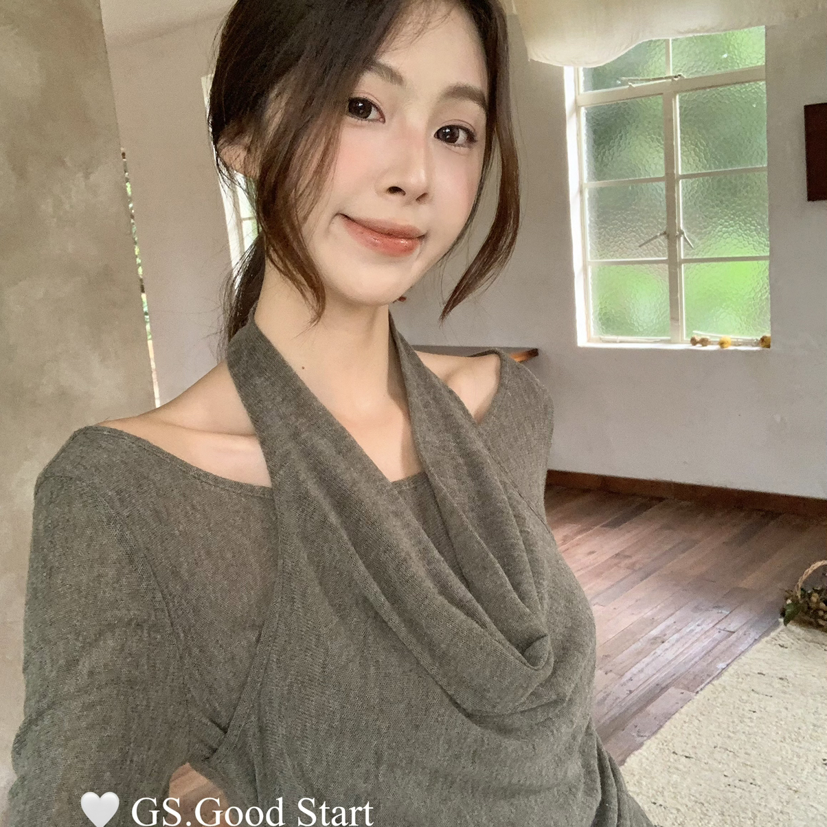 有腔调淡人天菜穿不腻系列秋季时髦百搭通勤假两件叠穿小衫G6322R