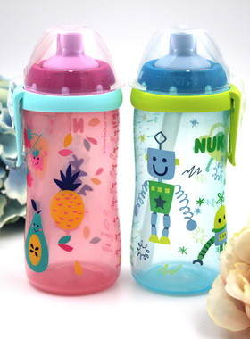德国NUK吸管杯宝宝学饮杯防漏硅胶婴儿童训练饮水杯防摔奶瓶进口