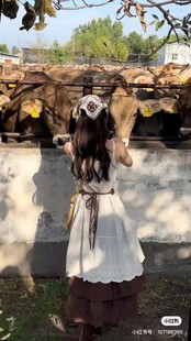 日系24夏季 下摆重工刺绣花边棉布吊带连衣裙简约内搭叠穿打底 新款