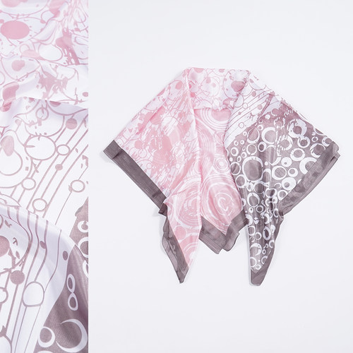 粉色拼色薄款90cm大方巾