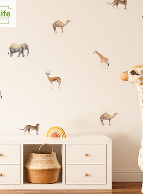 boho风自粘墙贴男孩房卧室床头背景贴纸PA230动物贴纸柜子装饰