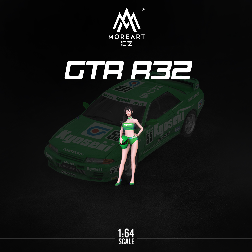 TimeMicro1:64 尼桑GTR R32 R34警车套装仿真合金车模 树脂人偶