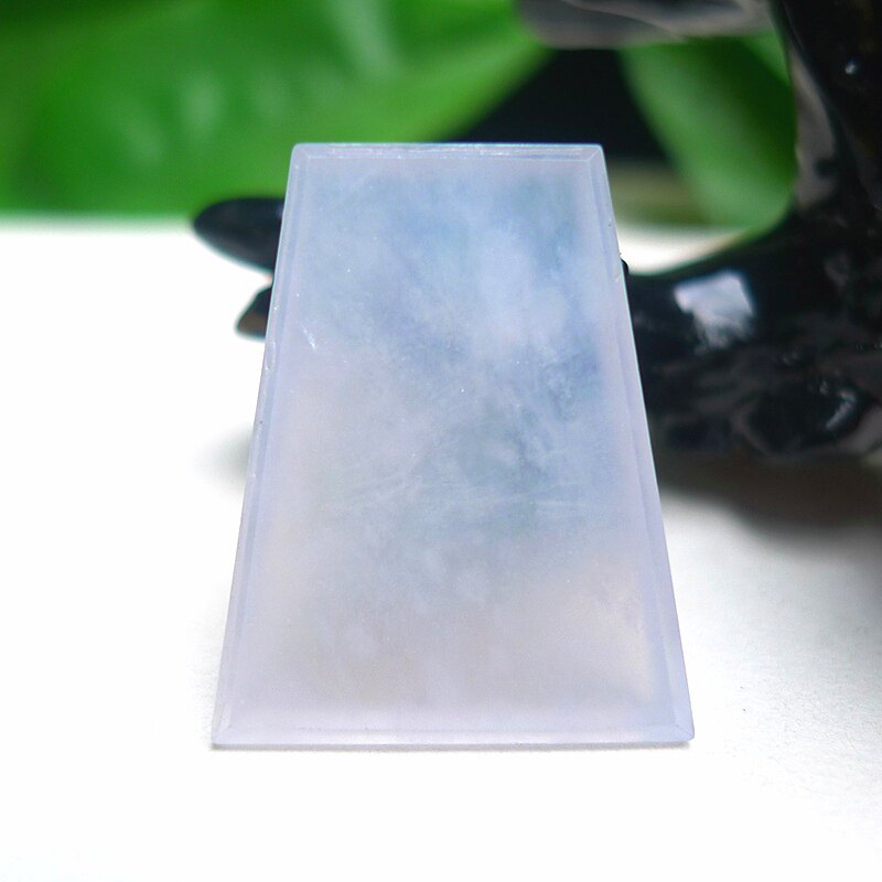 缅甸天然翡翠A货老坑冰种纯白素面无事牌裸石吊坠有证玉石镶嵌件