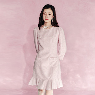 OUXIU EVA 伊华欧秀小香风连衣裙43WAQ5078 限时直降