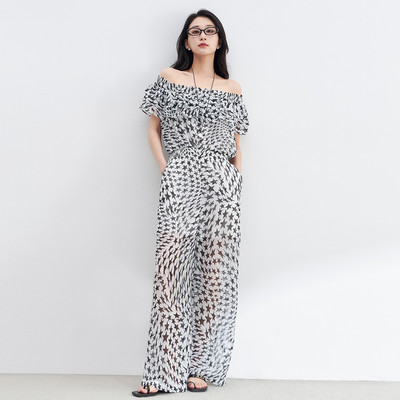 【限时直降】伊华欧秀轻薄雪纺连体裤E42EK1821