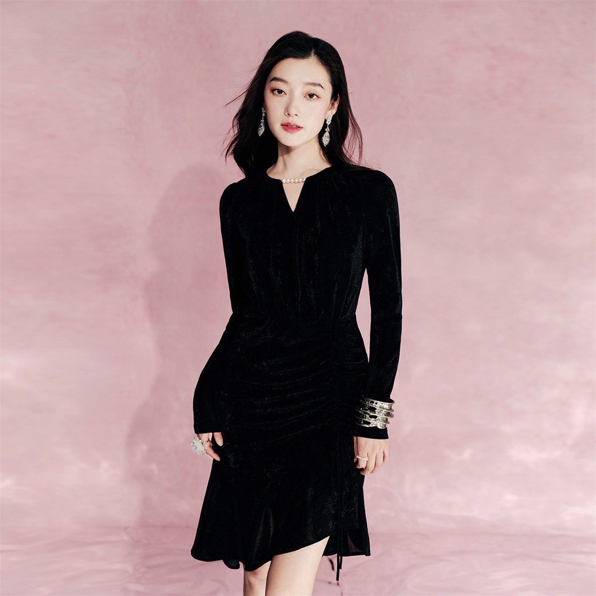 名媛风OUXIU/欧袖其他材质纯色