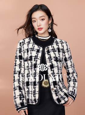 【限时直降】伊华欧秀小香风羊毛皮草外套女短款颗粒绒450CS4127