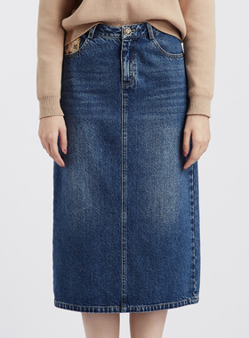 【限时直降】伊华欧秀中长款牛仔裙新款时髦半裙E35NQ0869