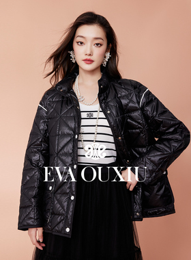 【限时直降】伊华欧秀轻薄羽绒服新黑色经典90鸭绒外套E33YS0686
