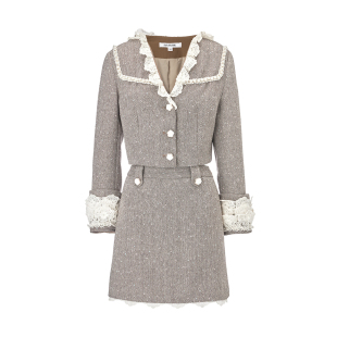 小香风套装 伊华欧秀法式 外套短裙两件套550TZ0042 限时直降