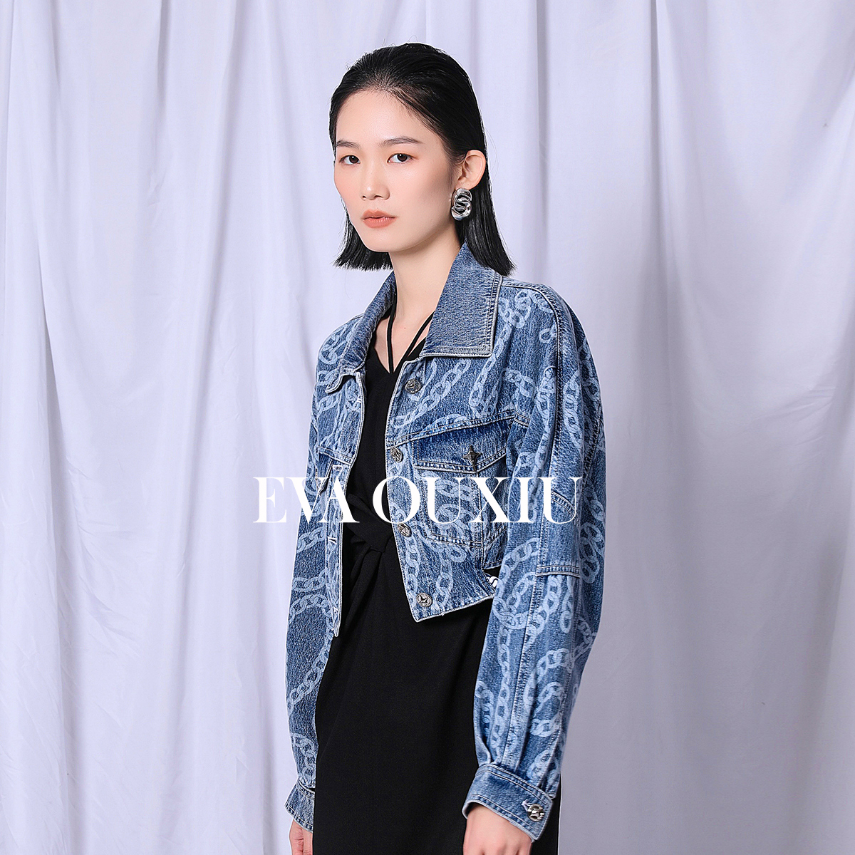 【添添kindiy】EVA OUXIU/伊华欧秀牛仔外套E31NS9544