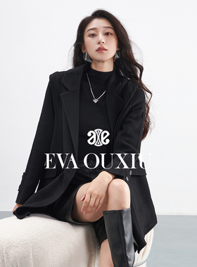 【限时直降】伊华欧秀绵羊毛中长款呢大衣厚实外套女E33LS0006