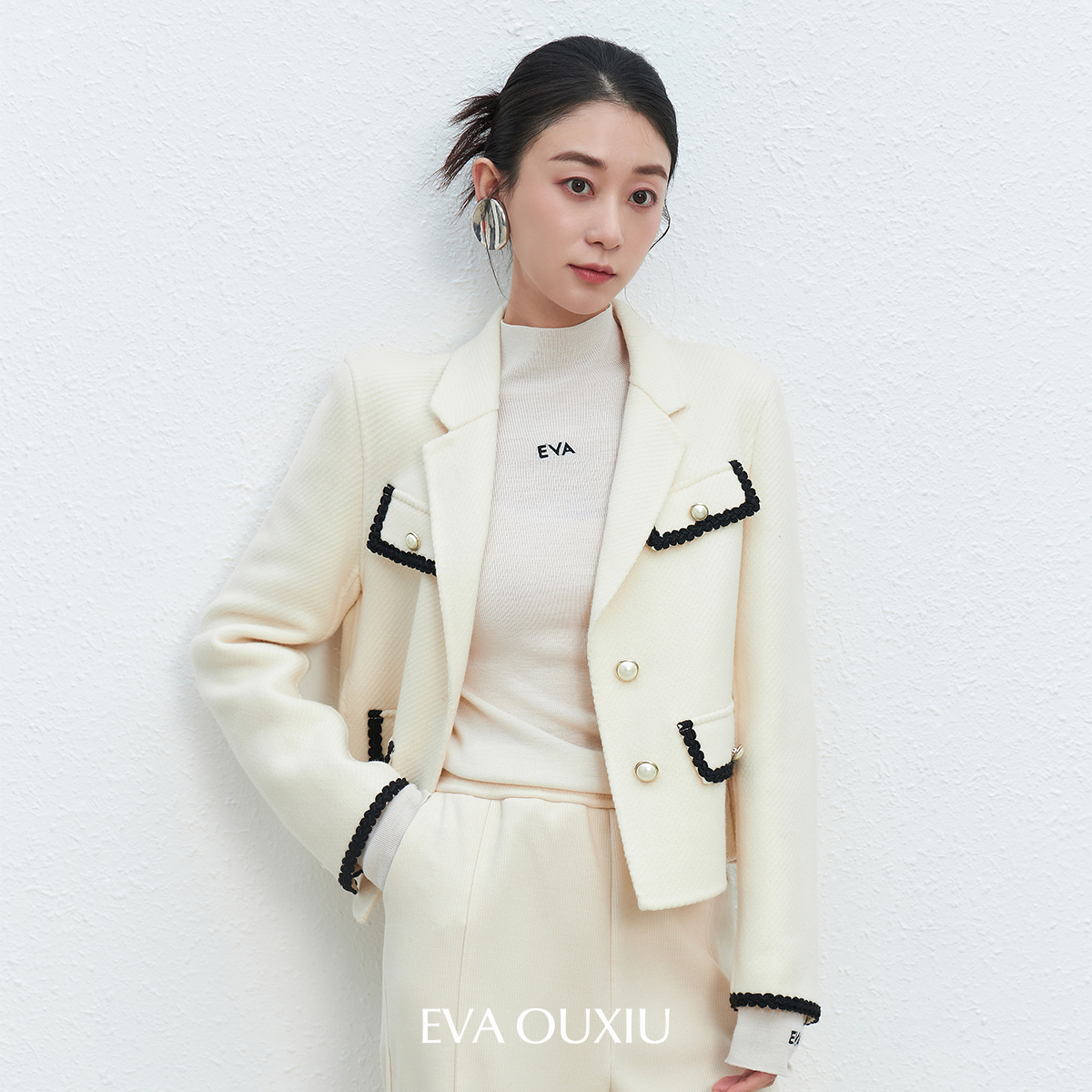 【限时直降】伊华欧秀撞色小香风外套女高级感短款夹克E33LS0687