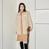 限时直降 伊华欧秀毛呢短外套绵小香风羊毛皮草大衣T15CS7766